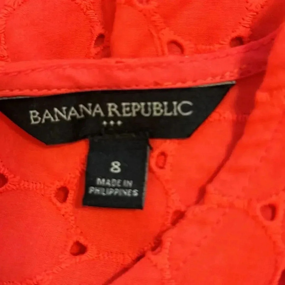 Banana Republic Eyelet Romper Red Glow Size 8 - Picture 5 of 8